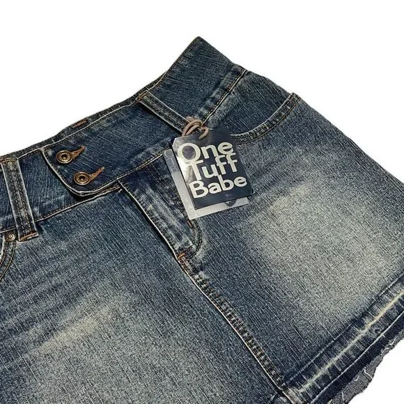 ONE Tuff Babe Denim Mini Skirt - Picture 2 of 8